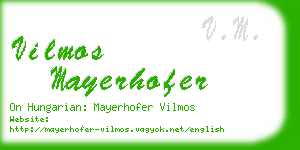 vilmos mayerhofer business card